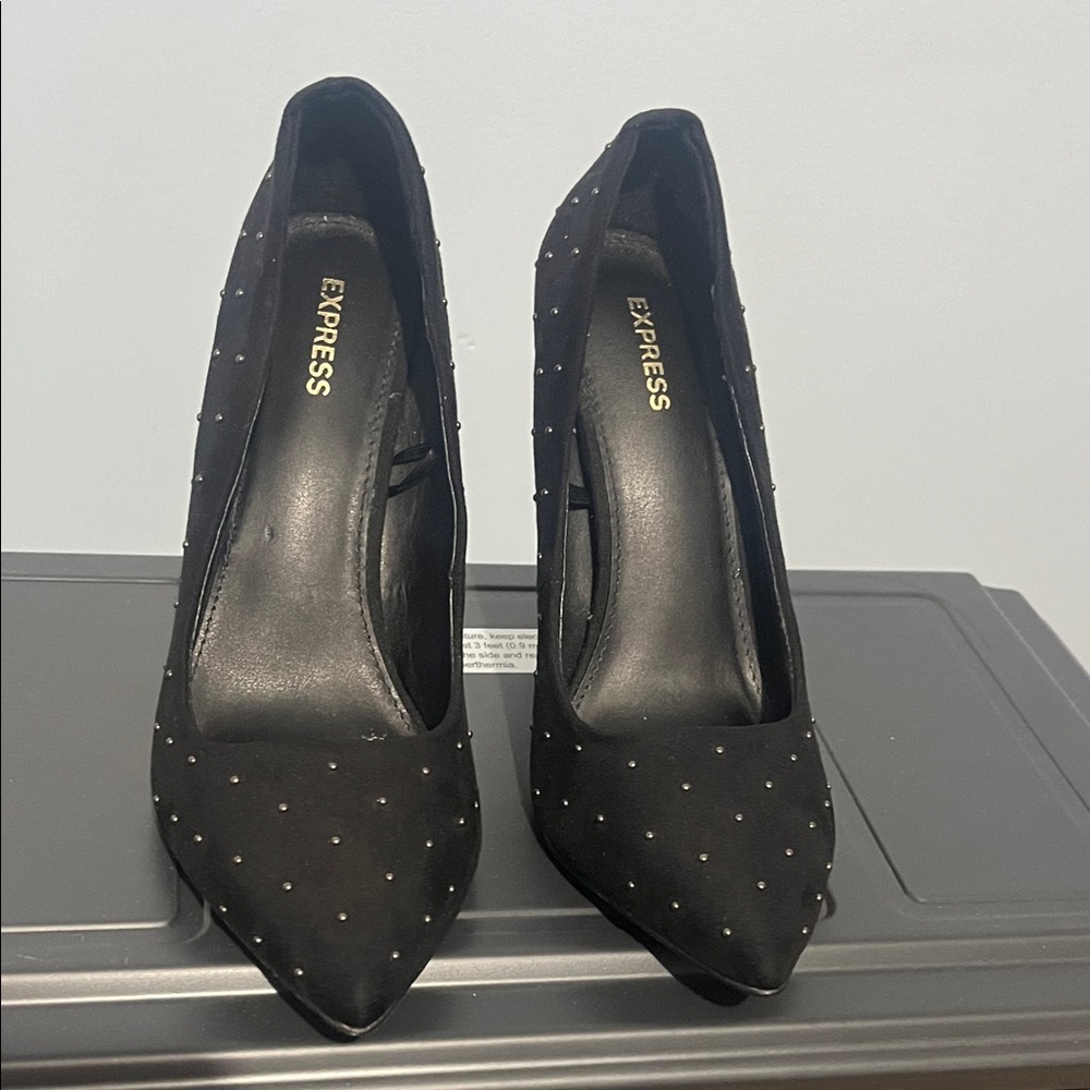 Express Women's Black Studded Heels
